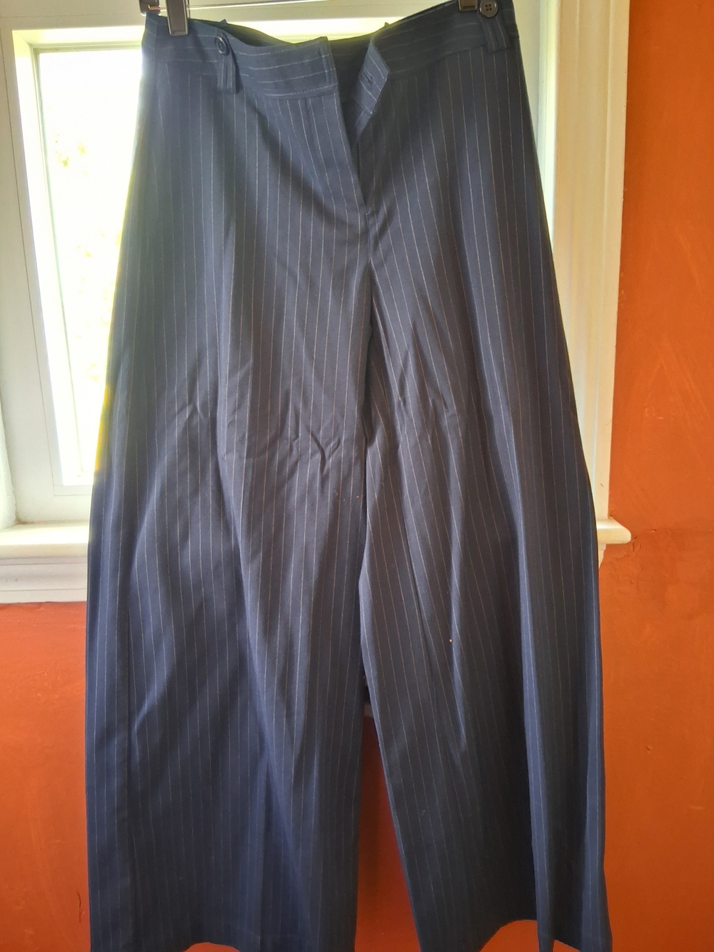 Men's Navy Pinstripe Dress Pants